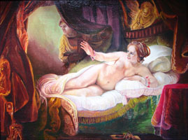 Даная Рембрандт. ( 50х46, копия Н.Резник  )