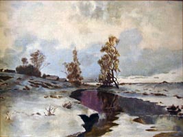 Март, русский художник, (копия30х40 Н.Резник)