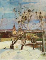 Грачи прилетели. А.Саврасов (копия 30х40 Н.Резник)