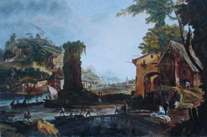 Пейзаж с рекой. Марко Риччи. (копия 40х60 Н.Резник)